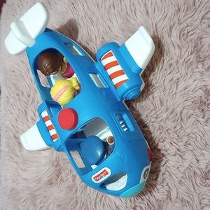 Little People Travel Together Airplane ✈️ 13” long. Plus 3 little people